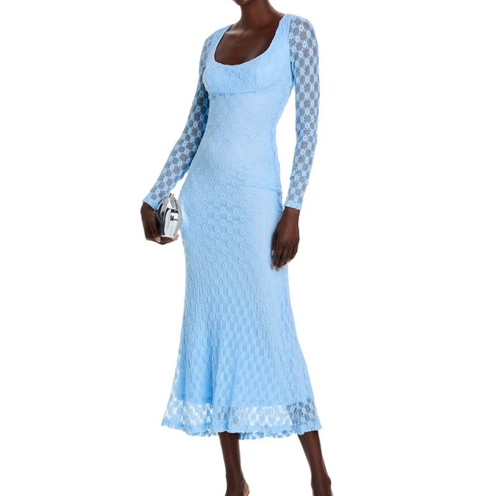 Bardot Light Blue Lace Midi Dress